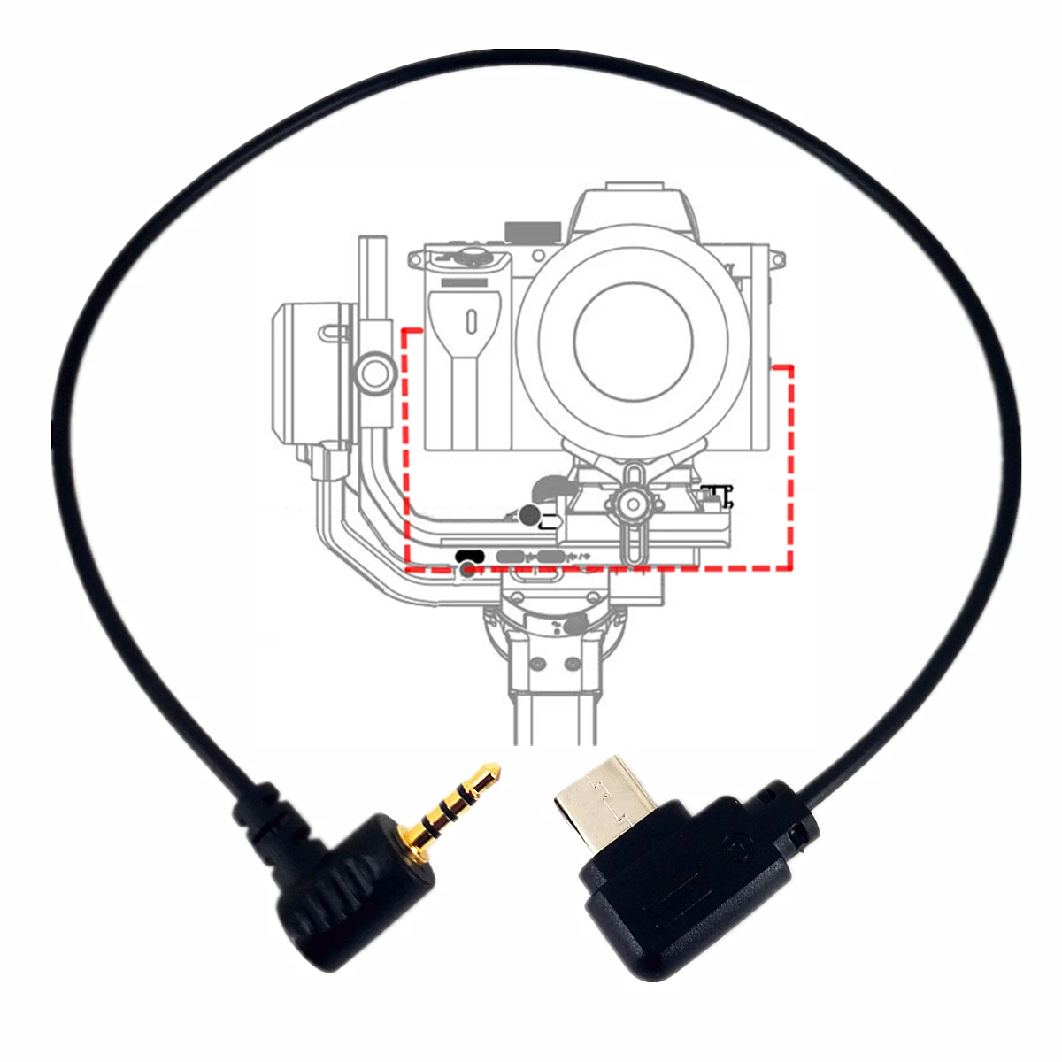 Cable Control Tipo C a L1 RSS de 2,5mm para cámara Panasonic GH5 G95 GH4 GH3 y DJI RSC2 RS3 RONIN SC SC type c USB C|Accesorios estabilizadores
