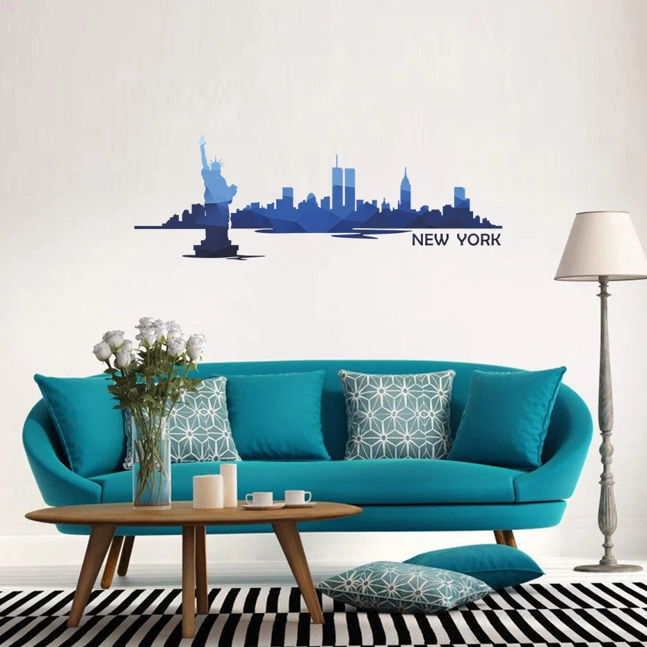 Настенные виниловые наклейки в стиле Нью-Йорка цветные для детской комнаты