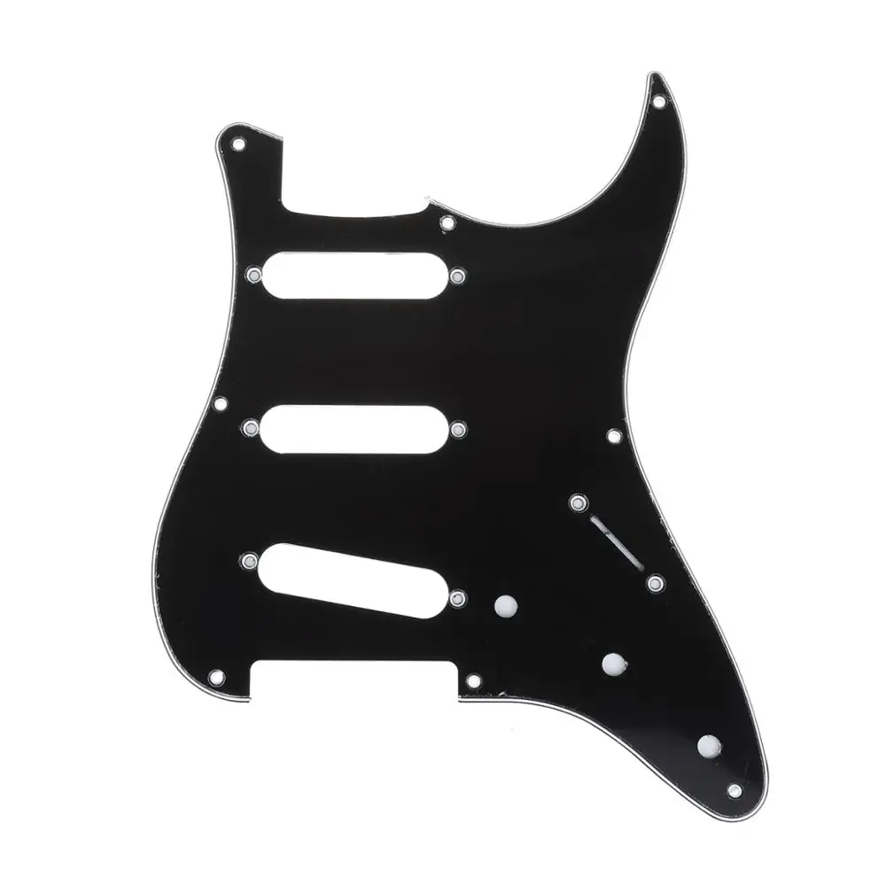Musiclily Pro 8-Hole гитара Strat Накладка для JPN Fender Япония 57 Винтажный стиль Stratocaster, 3Ply черный