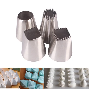 

4Pcs/Set Large Round Cake Cupcake Cream Decorating Tips Nozzle Set Icing Piping Pastry Nozzle DIY Baking Tools Accessories New