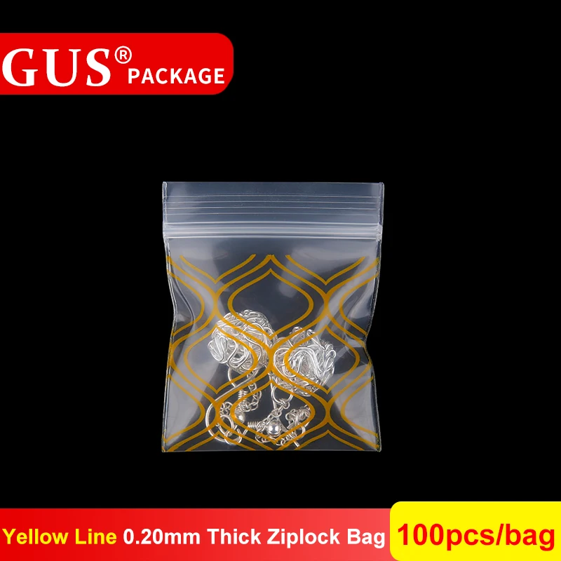 4x6 см мини милый все шаблон Ziplock пластик PE Прозрачный медицина небольшой одноразовый образец запечатанный карман упаковка на молнии замок мешок - Цвет: Thick Yellow Line