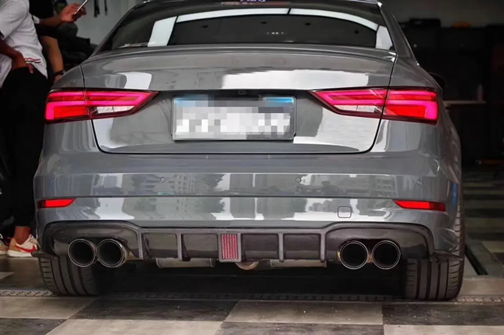 Авто автомобиль S3 задний диффузор из углеродного волокна задний диффузор для губ для Audi A3 S3 кузов комплект бампер 2012- Вт/светодиодный пилот задние фары