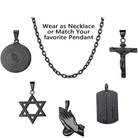 Chaîne O en acier inoxydable pour hommes et femmes, collier Rolo pour pendentif, couleur or/argent/noir, lien de câble, cadeau 2mm 3mm 4mm 5mm 6mm de large 2