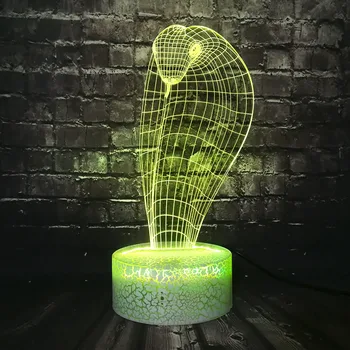 

3D LED Lamp Cobra Snake Head Shape Animal Creative Colorful Night light For Bedroom Touch Table Decor Lampshade Holiday Kid lamp