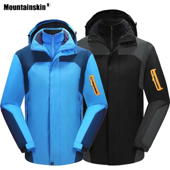 

Mountainskin Men's Womens 2 pcs Hiking Jacket Outdoor Sport Thermal Windbreaker Climbing Camping Trekking Skiing 8XL Coats VA634