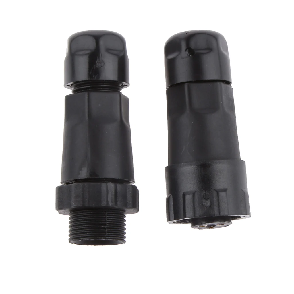 Black 3 Pins Power Industrial Wiring Connectors Socket Socket Waterproof IP68
