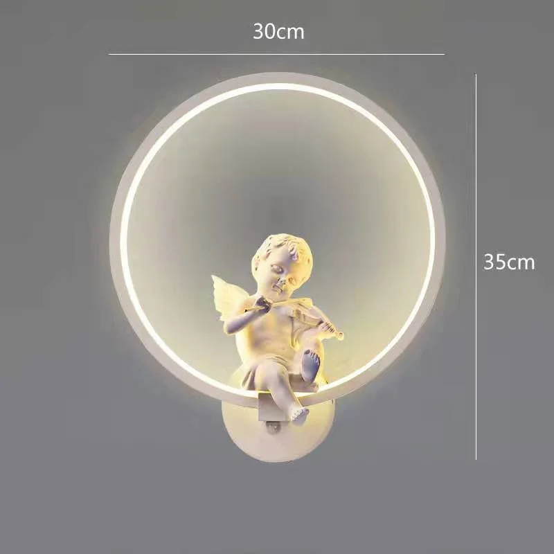 wall light with switch Creative Angel Wall Lamp Led 18W Fixture Tricolor Dimming Led Modern For Home Bedroom Bedside Children's Room Night Light wall night light