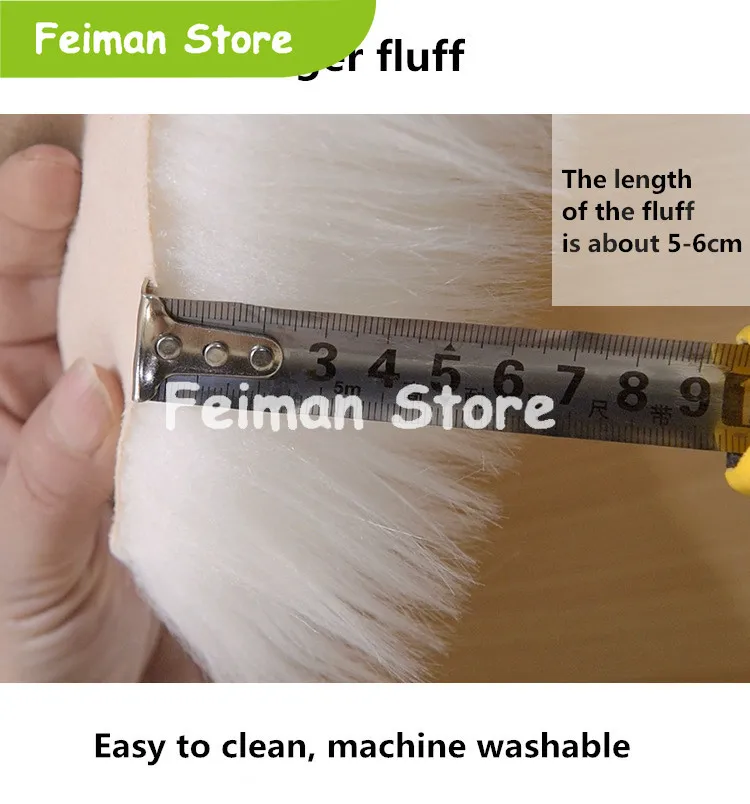Artificial Wool Carpet Rectangle/Square garnish Faux Mat Seat Pad Plain Skin Fur Plain Fluffy Area Rugs Washable Home Textile