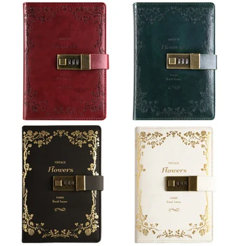 

AM05-Retro Vintage Notebook Password Book Planner Office Lady Privacy Protection Stationery School Office Supplies Student Diary