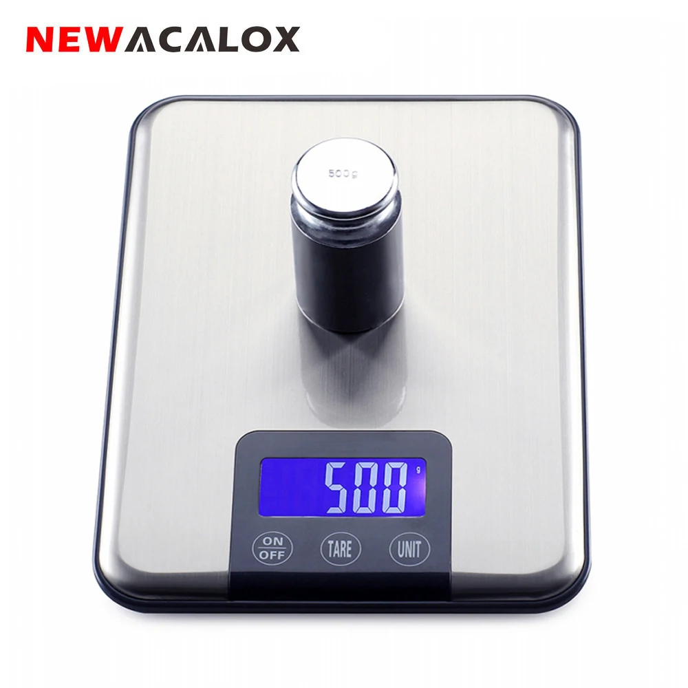 Цифровые кухонные весы NEWACALOX 15 кг * 1 г инструменты для еды с ЖК дисплеем