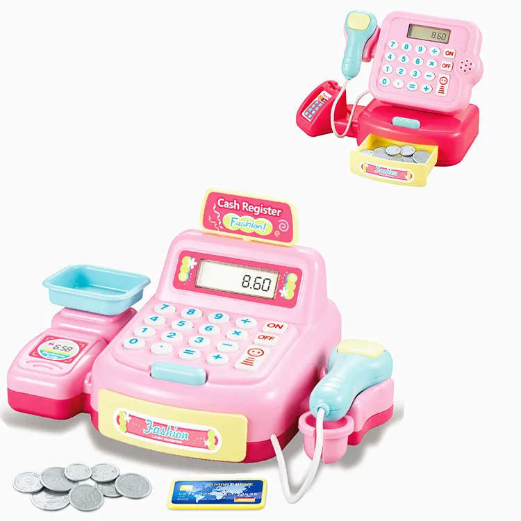 

Role Play Cashier Cash Register Set Mini Simulated Supermarket Checkout Counter Kids Girl Pretend Play Early Educational Toys
