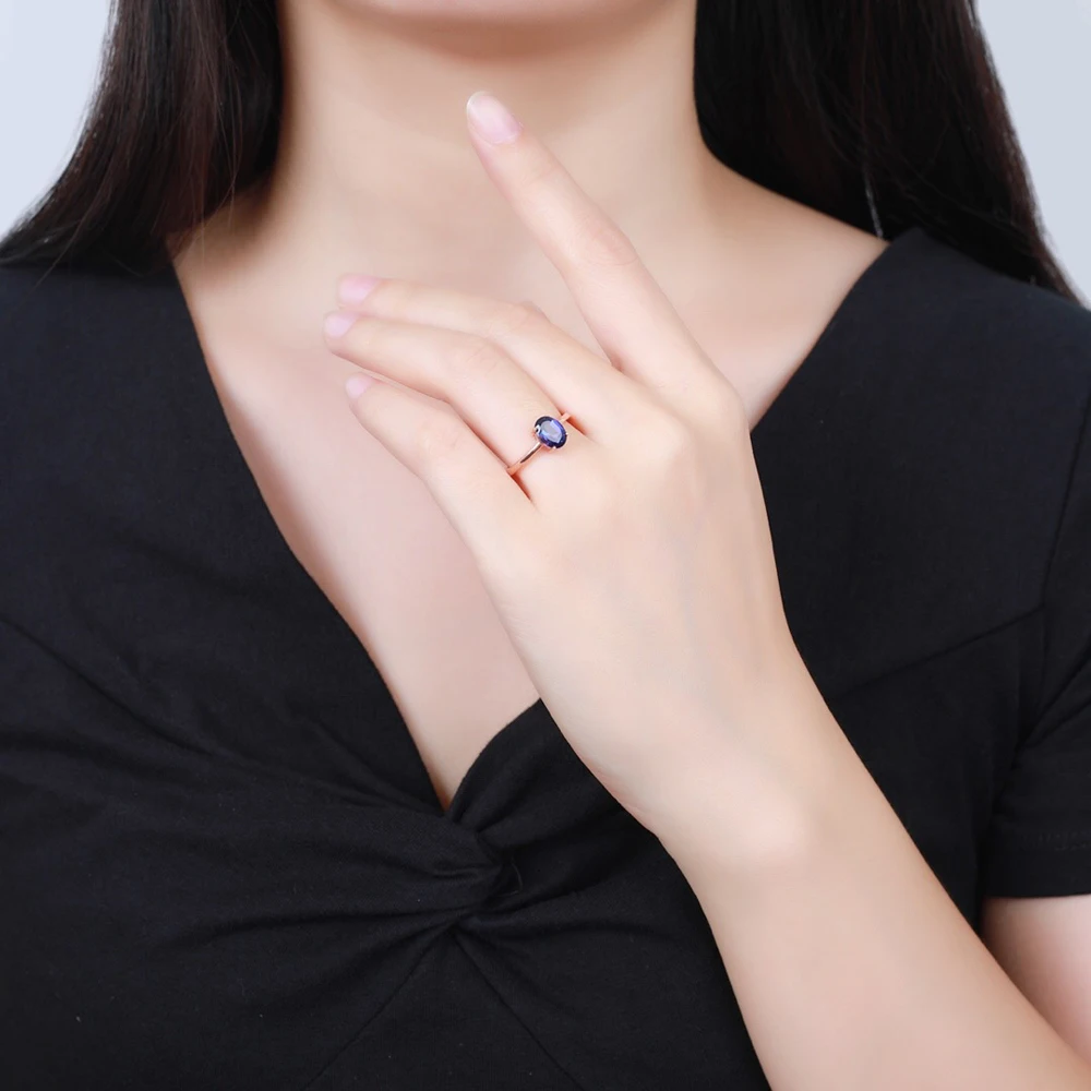 

Engagement Ring Jewelry Natual Blue Topaz Solid 925 Silver Rings Fine Jewelly For Women Wedding Gift