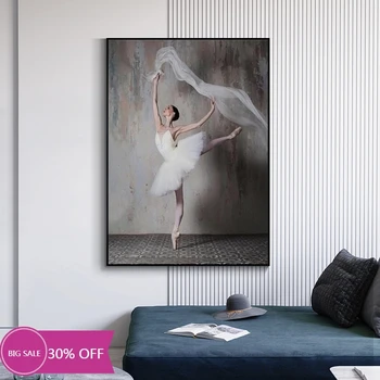 

Christmas Decoration Canvas Painting Posters A Ballet Dancer with A Retro Look Wall Art Picture Cuadros Decorativos Home Decor