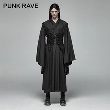 Панк рейв для мужчин Панк Темный Han Ele мужчин ts пальто в полоску тканые Имитация замши из искусственной кожи пряжки свободный регулируемый пояс мужчин куртка