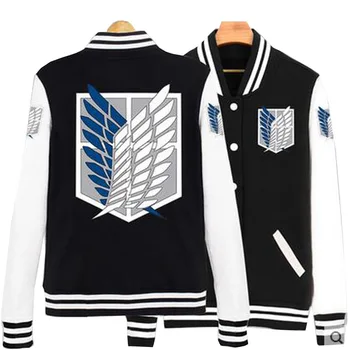 

Cosplay Attack on Titan Unisex Jackets Casual Coat Hoodie Baseball Uniform Gold Print Tops costume