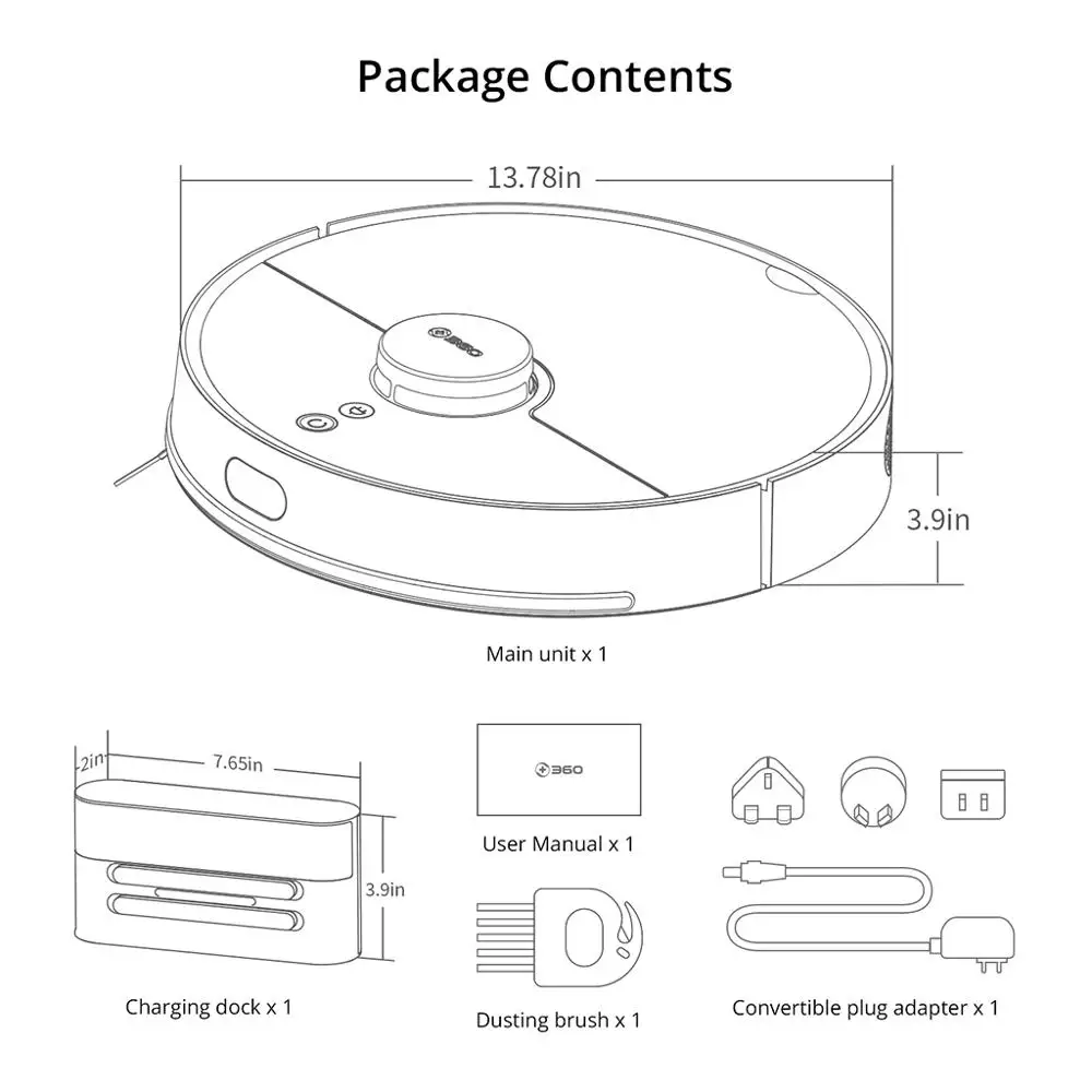 Робот пылесос 360 S6 S7 Pro S9 1800PA Влажная и сухая Швабра для пола управление через