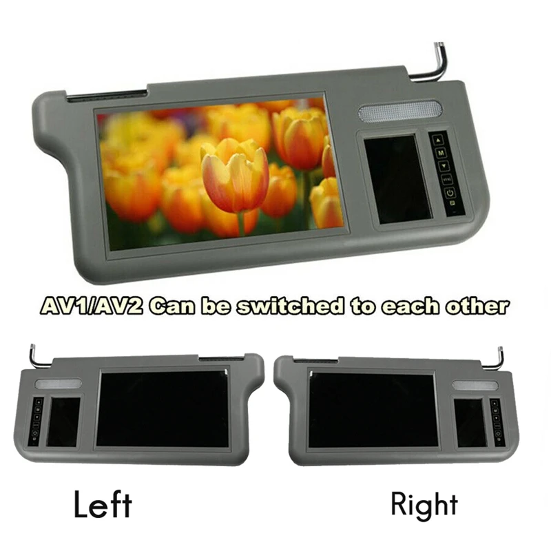 7 Inch Car Sunvisor Interior Rear View Mirror Screen Lcd Monitor Dvd