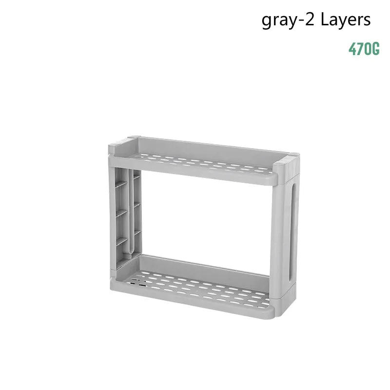 No pulley-2 Layers В Товары для Кухня стеллаж для хранения холодильник боковая полка 2/3/4 Слои удаляемость посредством колеса Ванная комната организатор полка Gap держатель - Цвет: No pulley-2 Layers