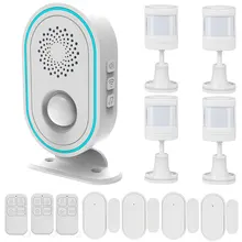 Kit de système d'alarme de sécurité domestique sans fil, 433MHz, sirène améliorée, klaxon avec détecteur de mouvement, 85db, anti cambriolage, à monter soi même