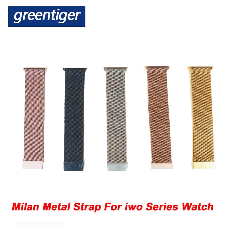 Greentiger 42 мм Миланский металлический ремешок для часов серии iwo, часы iwo 8, умные часы, сменные мужские Т-образные ремешки для мужчин wo, аксессуары для наручных часов