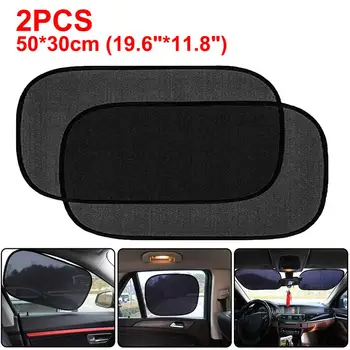 

2/4pcs Car Window Sunshade Black Mesh Sun Side Window Shade UV Protection Curtain Sun Visor Shield Mesh Sun Shade Film