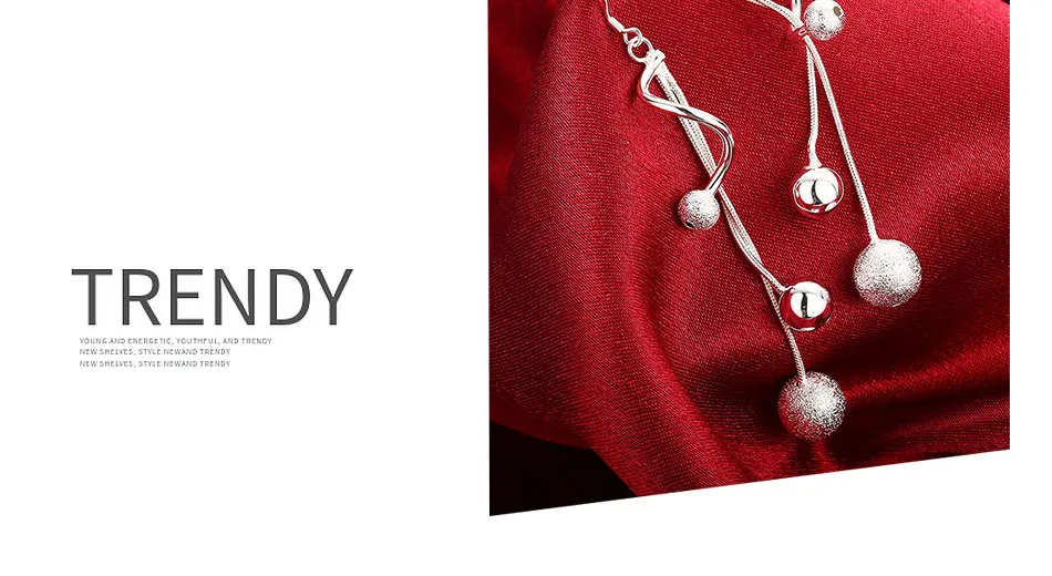 Новая мода 925 серебряные ювелирные изделия двойной поворот с Скраб серьги-шарики для женщин ювелирные изделия