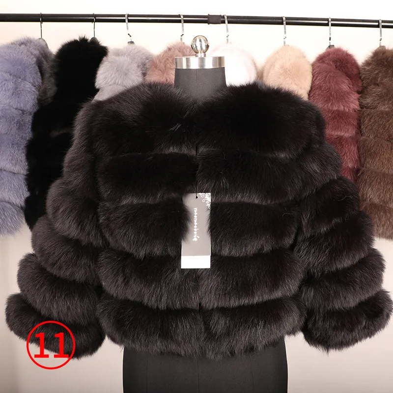 Maomaokong новое зимнее женское плотное меховое пальто длиной 55 см из натуральной лисьего меха, кожаная куртка высокого качества, пальто из лисьего меха, теплая куртка с круглым вырезом