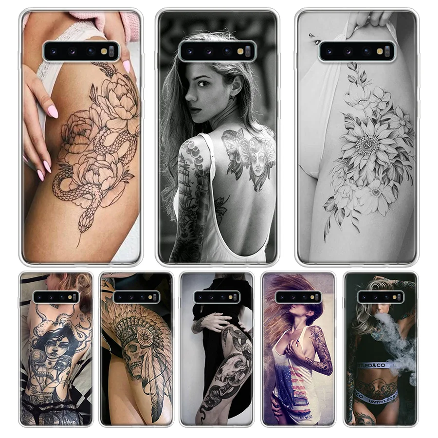 

Fashion Sexy Tattoo Girl Phone Case For Samsung Galaxy A70 A50 A30 M40 M30 M20 A60 A40 A20 A10 M10 Phone Cover