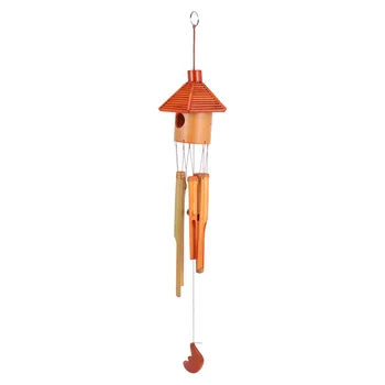 

1pc Creative Home Decoration Bird's Nest Appearance Wind Chimes Bamboo Windbell
