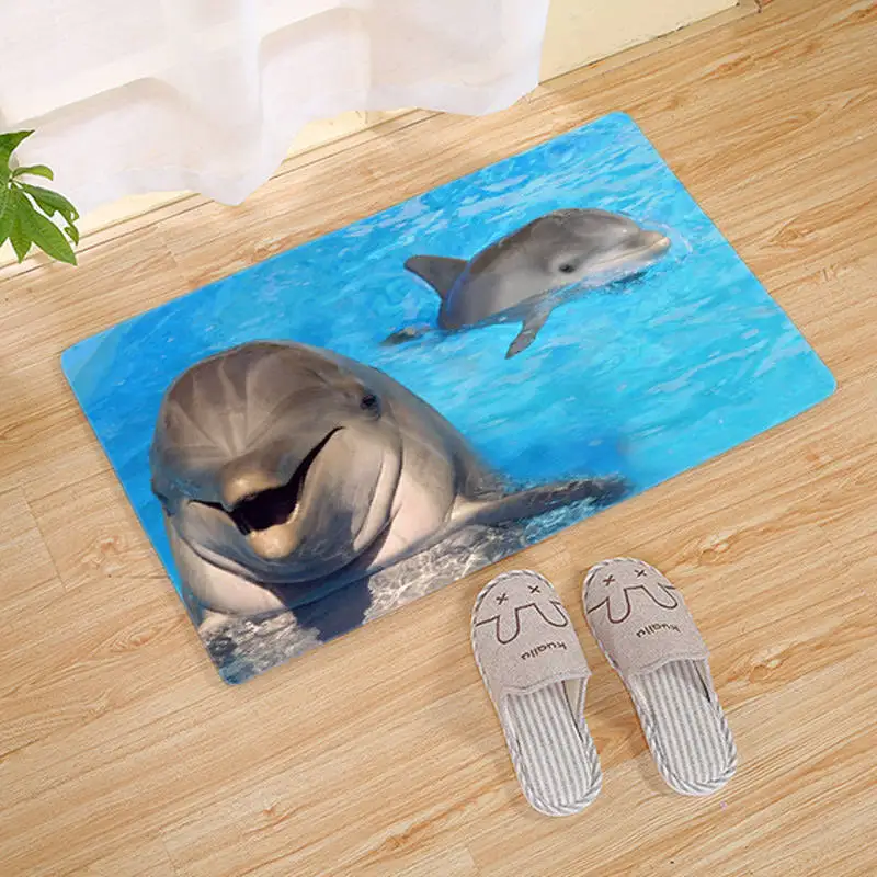 Домашний текстиль 3D ковер внутренний коврик Ванная комната прикроватные коврики мягкий фланелевый аквариум Дельфин столовая гостиная ковер - Цвет: No.1