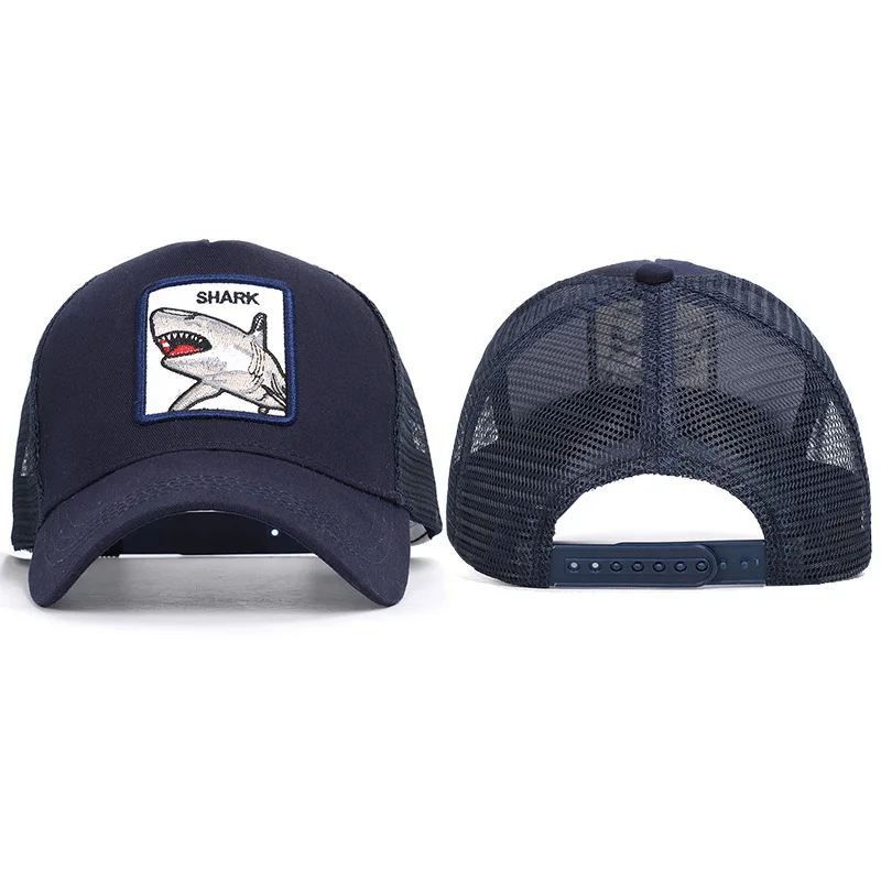 

2019 New Arrival Dad Hat Hot Style Shark Animals Spring And Summer Cap Breathable Mesh Cloth Embroidery Baseball