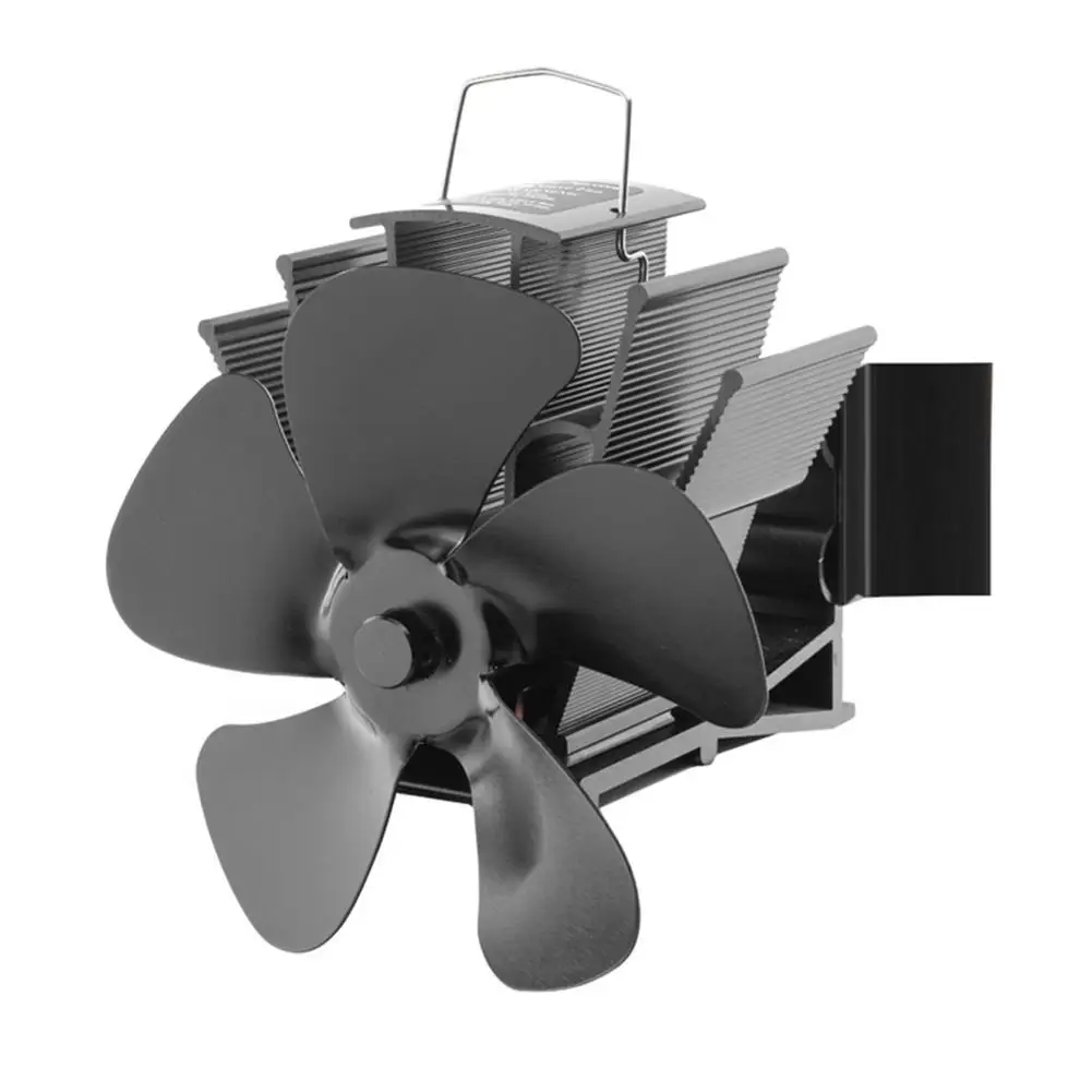 5-blade Fireplace Fan Quiet Safe Heat Powered Stove Fan Log Wood Burner  Home Fireplace Fan Efficient Heat Distribution