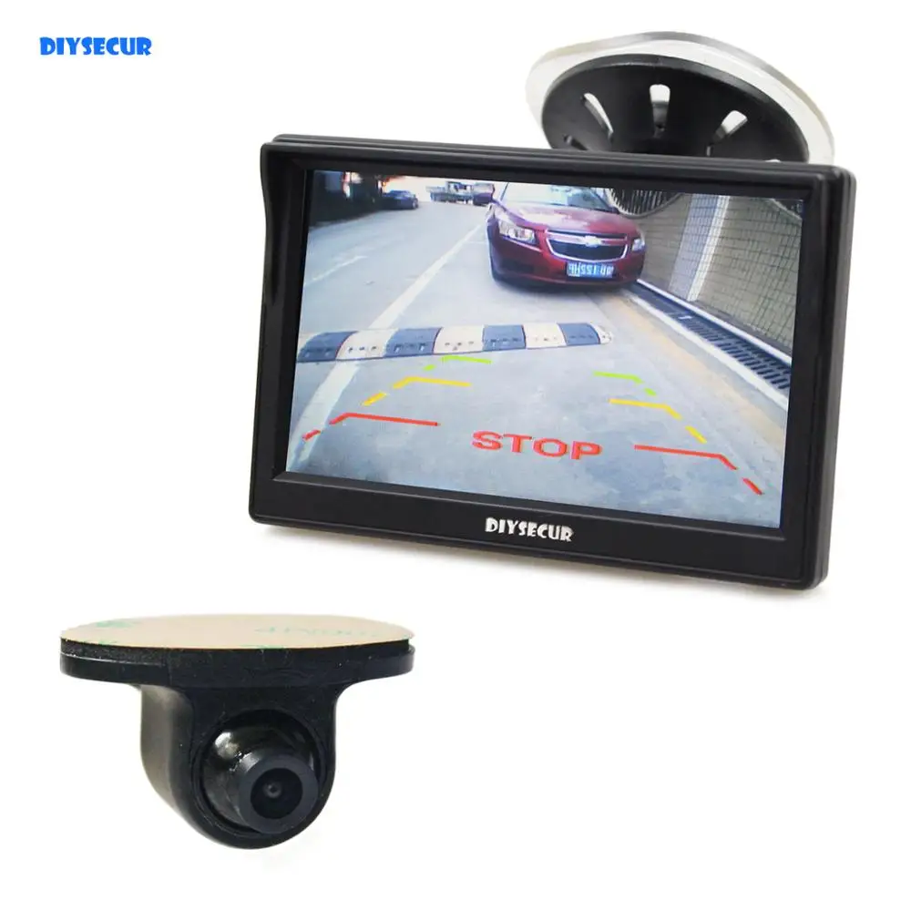 

DIYSECUR 5" TFT LCD HD Backup Rear View Car Monitor + Waterproof Color Rear View Car Camera for Parking Assistance System