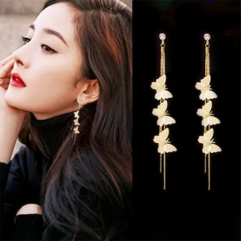 

butterfly crystal earring New Design Fashion Jewelry Premium Luxury Zircon Earrings Smart Butterfly Earrings for women gift