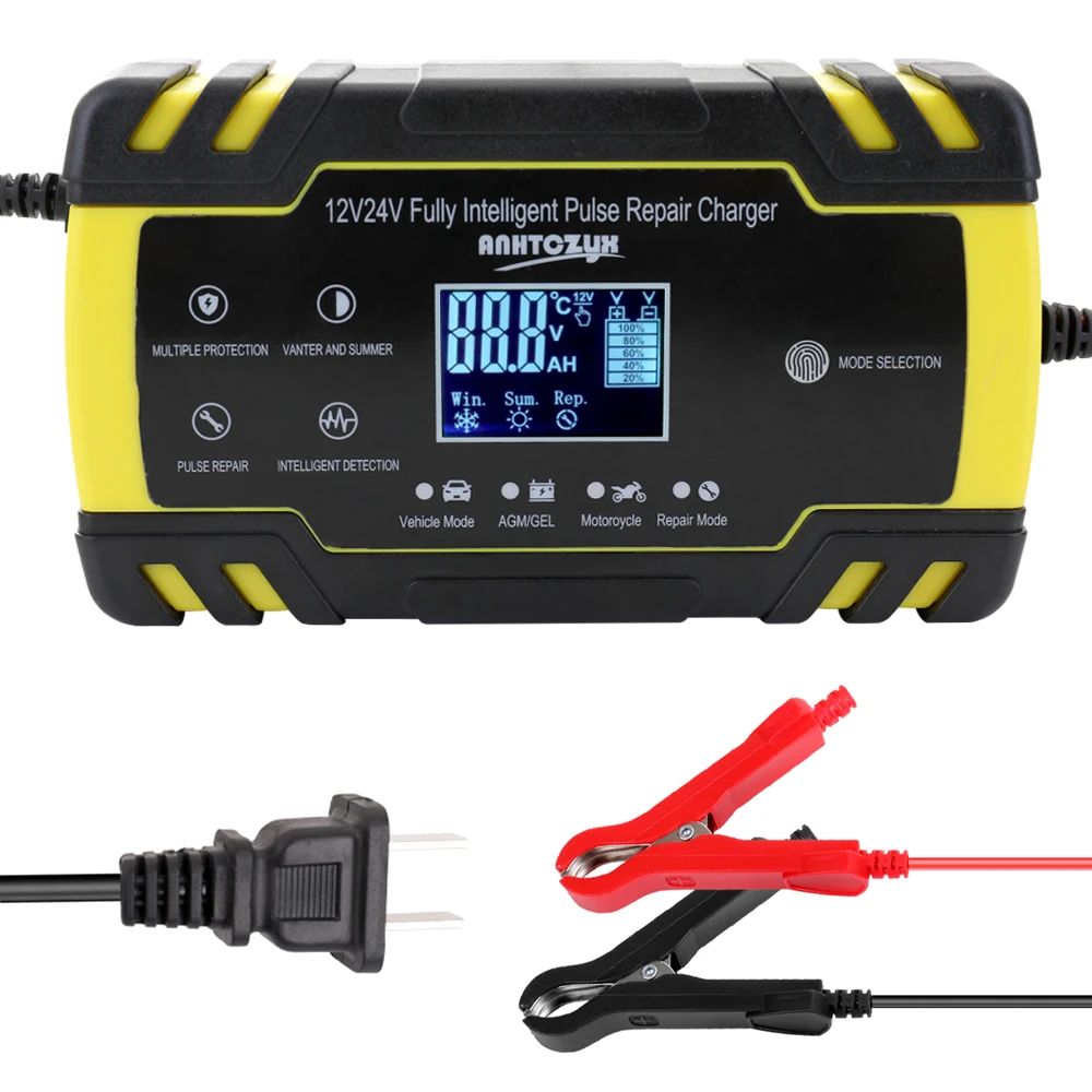 

Mini Size Portable 12V/24V Car Cell Charger Adapter Digital Power Motorcycle Auto Cell Charger with Overcharge Protection