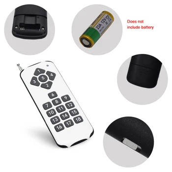 

18 ch 433MHz RF Wireless Remote Control Transmitter 18 Channels Key Fob Learning Code Controller Command