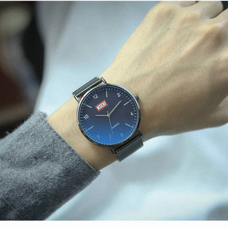 

Casual Men Watches Minimalism Brand 2019 New Fashion Quartz Casual Stainless Steel Mesh Strap Ultra Thin Business WristWatch