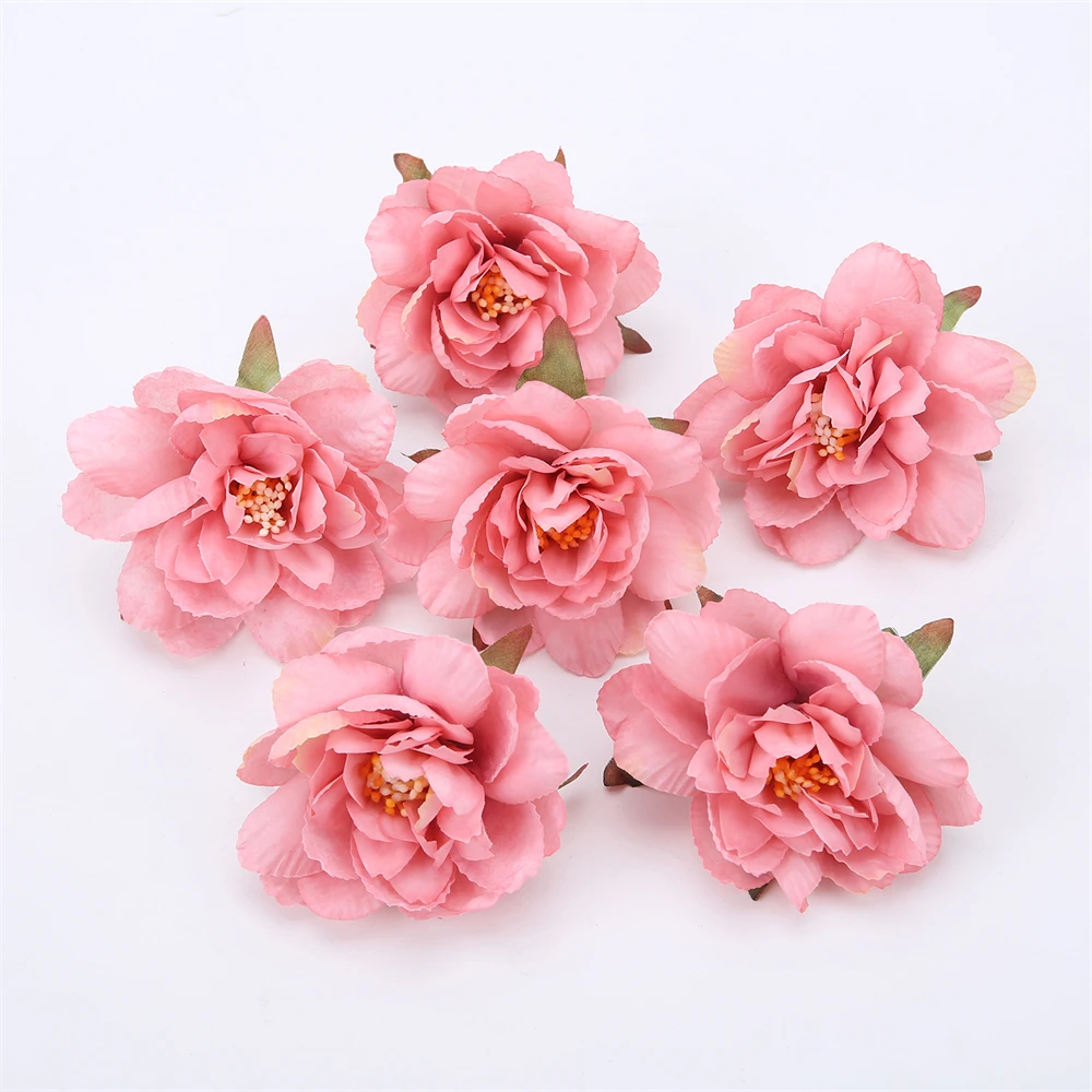 10 Stück künstliche Blumen Köpfe 7cm gefälschte Blume für Wohnkultur Hochzeits dekoration Seide Rose Party DIY Girlanden Handwerk Zubehör – Detail 14
