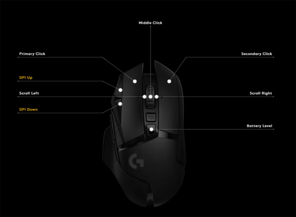 Logitech g502 lightspeed mouse jogo com 16000