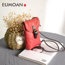 EUMOAN в мешочки, женский коровьей кожи Компьютерная сумка, карман для мобильного телефона, мини косой пролет маленькая сумка