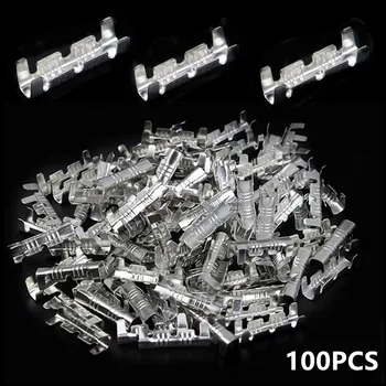 

100PCS Silver Electrical U-shaped Copper Button Quick Wire Connectors Crimp Terminals 0.5-1.5mm2