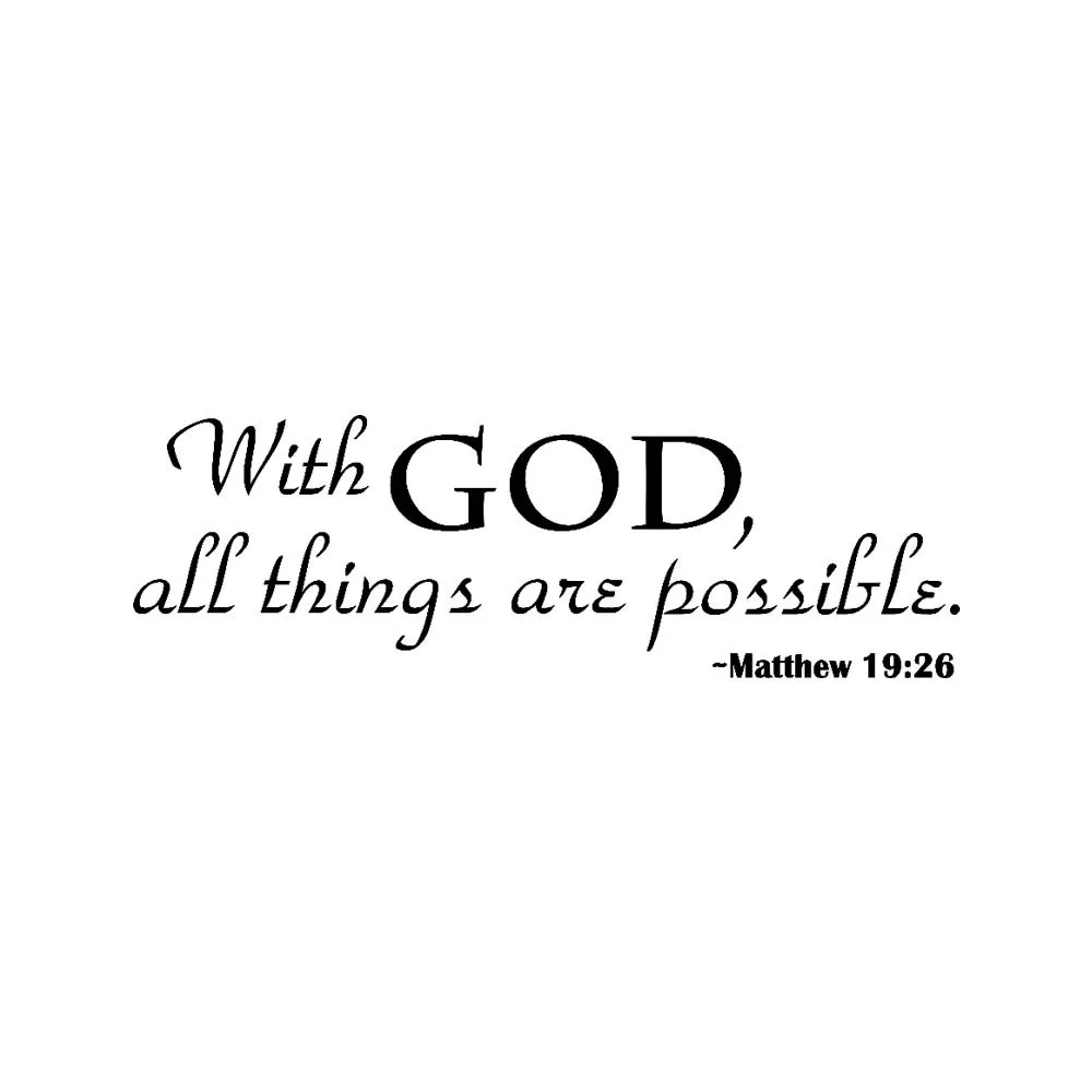 With God Home Room Decor Wall Stickers Living Bedroom Decals Poster Mural Art Decoration Wallpaper | Дом и сад