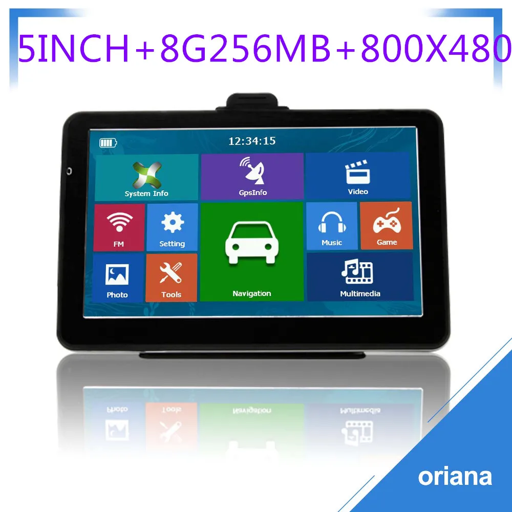 5 дюймов HD 8G + 256MB Gps навигация 800X480 последняя карта Европы спутниковая грузовик gps