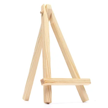 

9 inch Tall Natural Pine Wood Tripod Easel Photo Painting Display Portable Tripod Holder Stand, 6 Pack