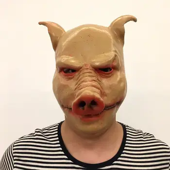 

Angry Pig Latex Mask Cute Animal Halloween Mask Adult Horror Head Set Funny Cosplay Party Face mascaras de hallowen