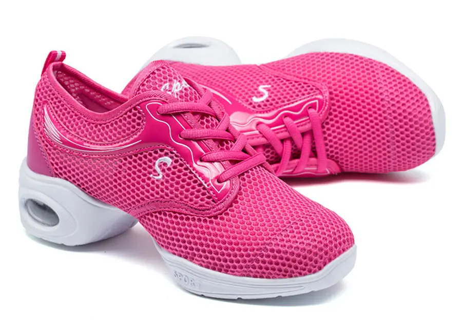 Танцевальные Кроссовки для взрослых; женская воздушная сетчатая квадратная Танцевальная обувь джаз; женская спортивная обувь с воздушной подушкой; Размеры 35-41