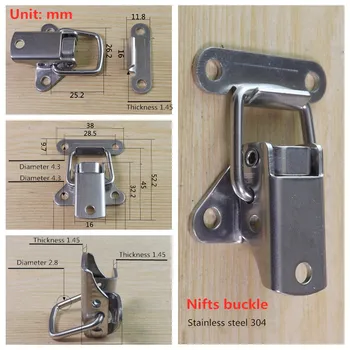 

304 Stainless Steel Airplane Buckle Clasp Toggle Hasp Lock Catch Toolbox Lock Industrial Fastener Fittings