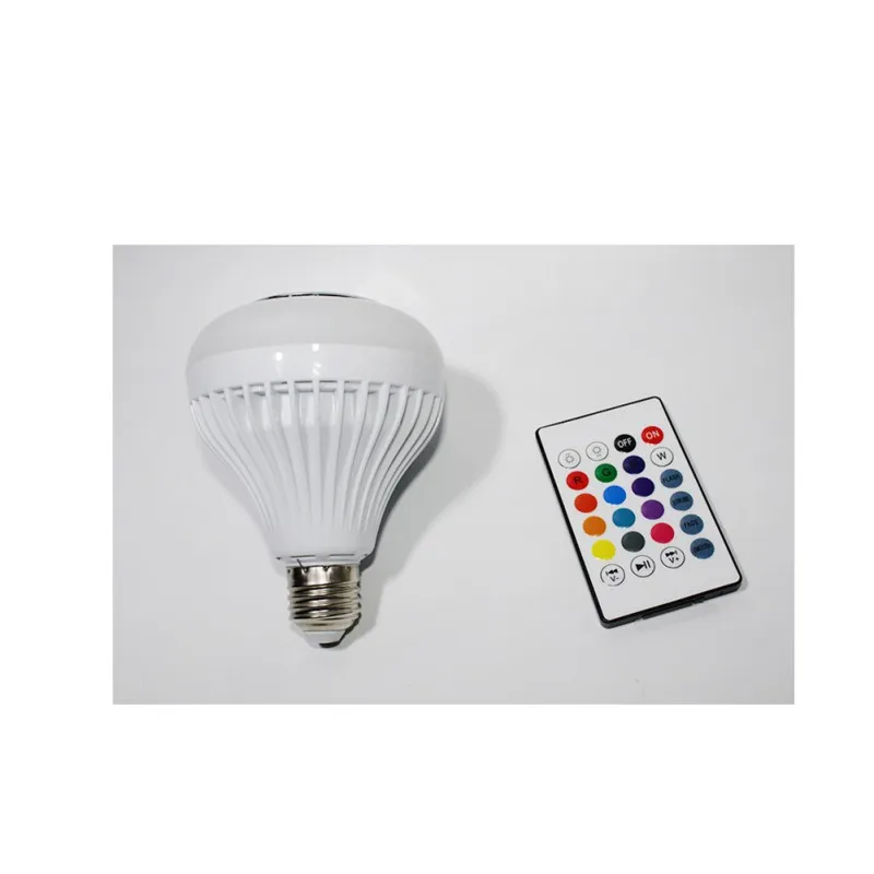 E27 светодиодный беспроводной Bluetooth динамик 12 Вт RGB лампа светодиодный RGB, 16 цветов умный светодиодный свет музыкальный плеер аудио, дистанционное управление