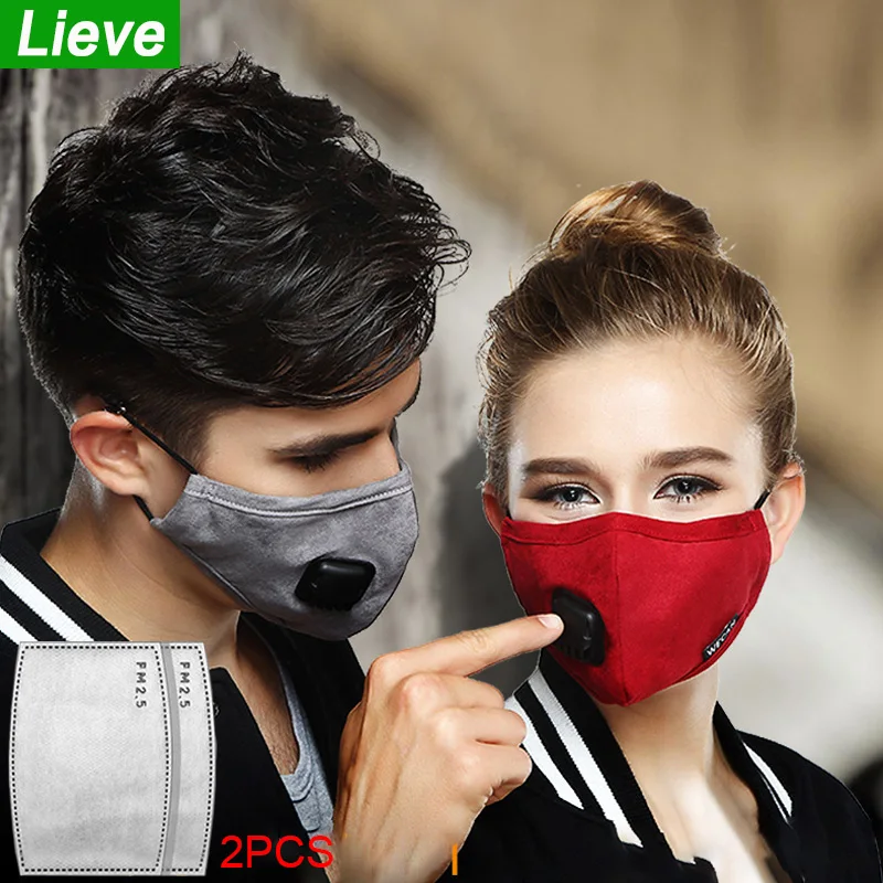 

Lieve Fashion Anti-Virus Mouth Mask Cotton Breath Valve PM2.5 Filter Paper Dust Pollution Mask Cloth Activated Carbon Respirator