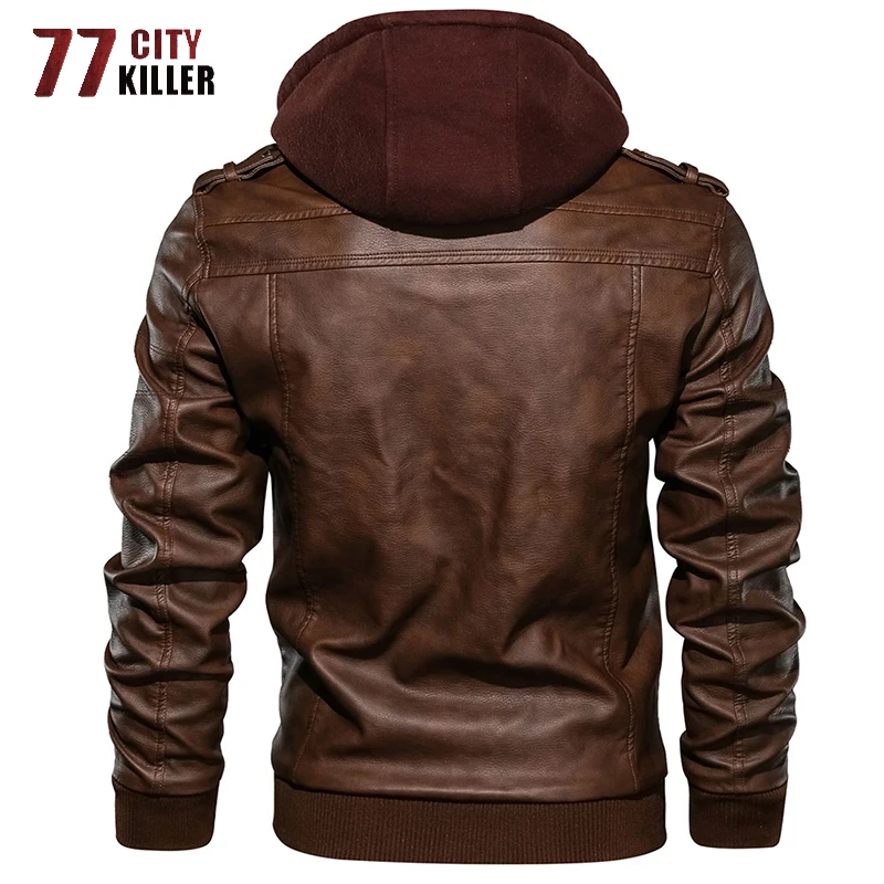 77City Killer, зимняя мотоциклетная кожаная куртка, Мужская ветровка с капюшоном, Куртки из искусственной кожи, верхняя одежда, пальто из искусственной кожи, мужской дропшиппинг